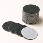 Disques abrasifs de rechange 43 mm : une pile et quatre disques, face granuleuse et dos autocollant