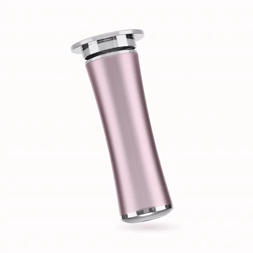 Râpe électrique pour les pieds Velours, rose métallisé à tête chromée, en rotation